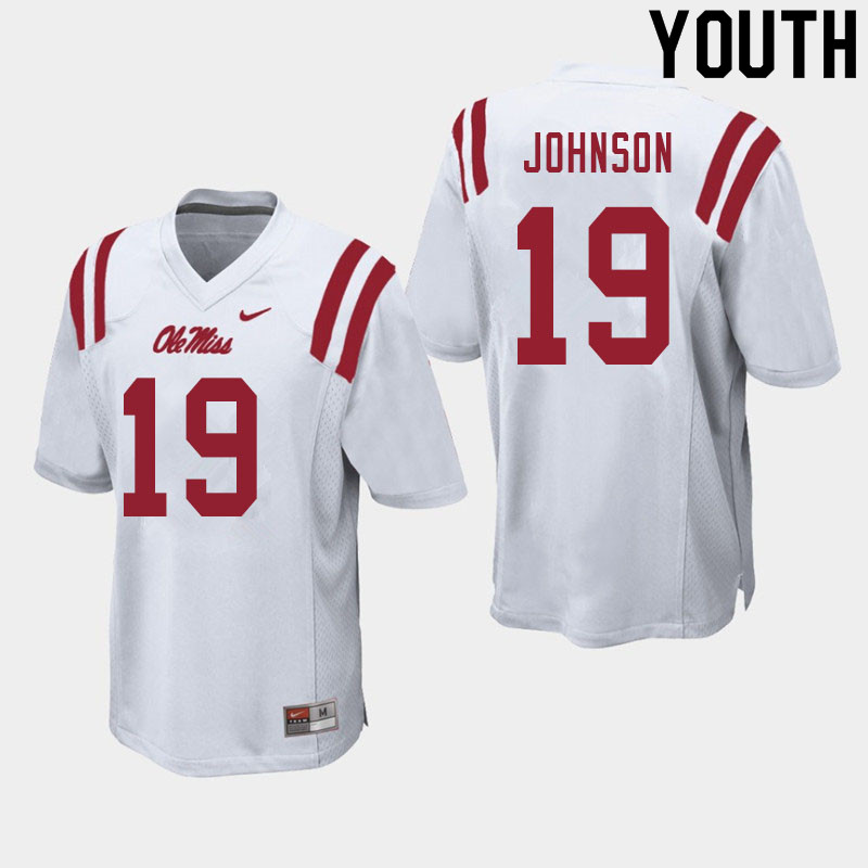 Brice Johnson Ole Miss Rebels NCAA Youth White #19 Stitched Limited College Football Jersey MSK2358RF